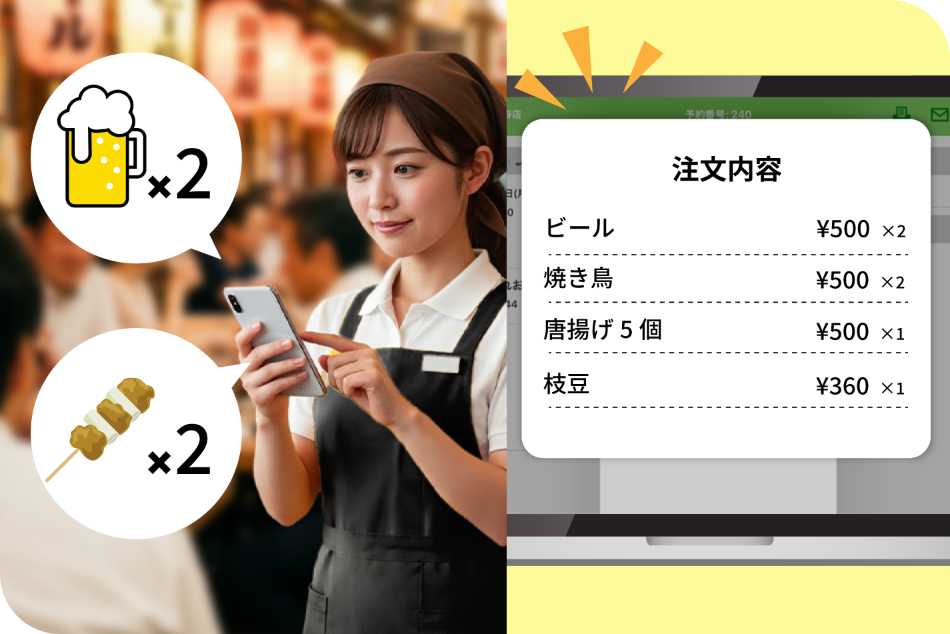 ハンディオーダーで受けた注文情報をトレタに連携