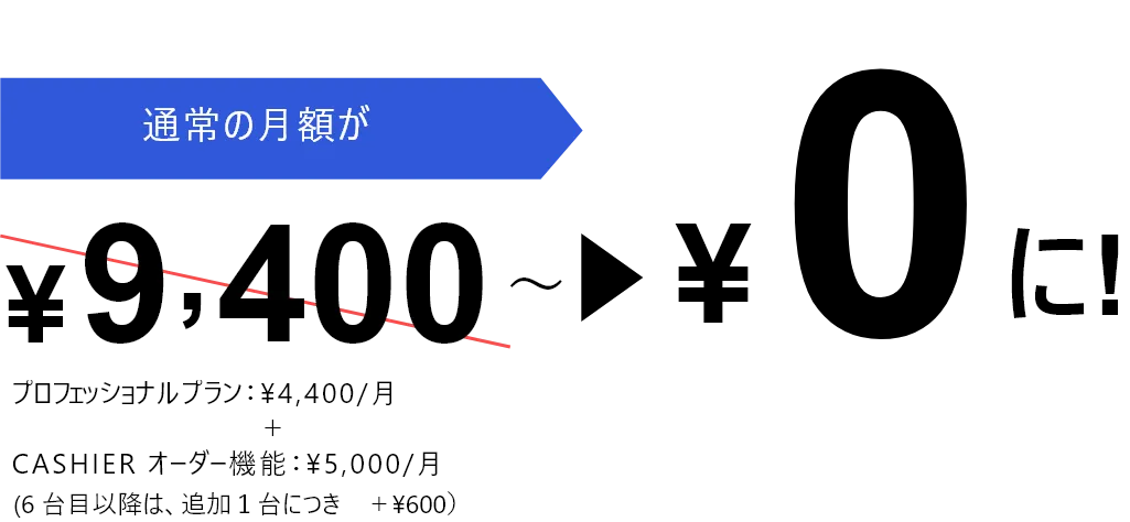 通常の月額が¥0に!