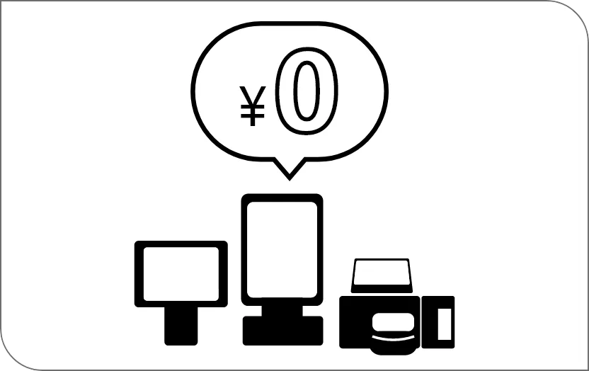 CASHIERサブスクプランの初期端末費用0円での導入と教育コスト削減のメリットを紹介するイメージ