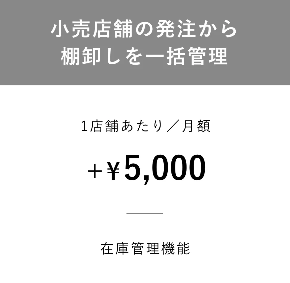 小売店舗の発注から棚卸しを一括管理