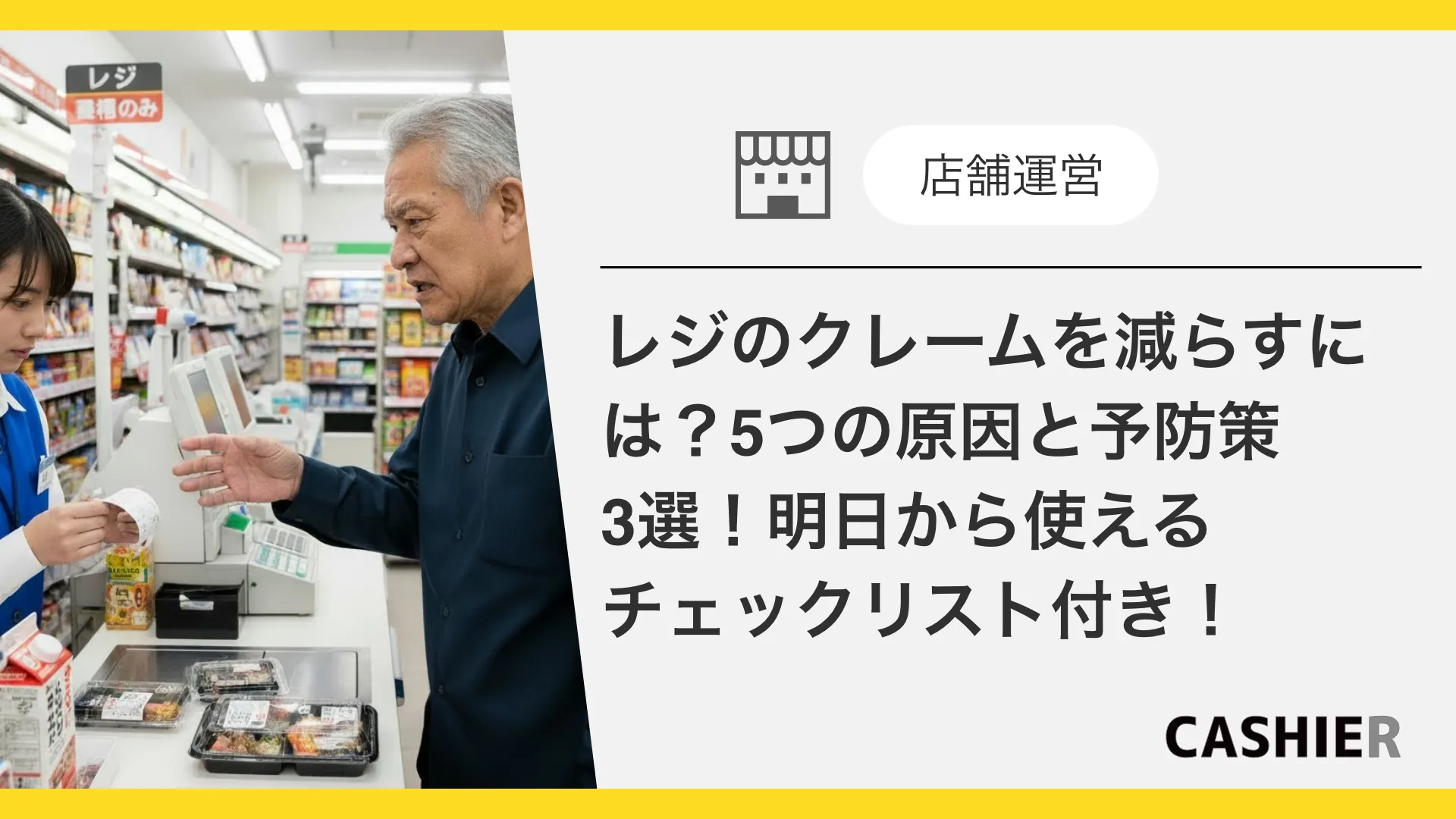 レジのクレームを減らすには？5つの原因と予防策3選！明日から使えるチェックリスト付き！